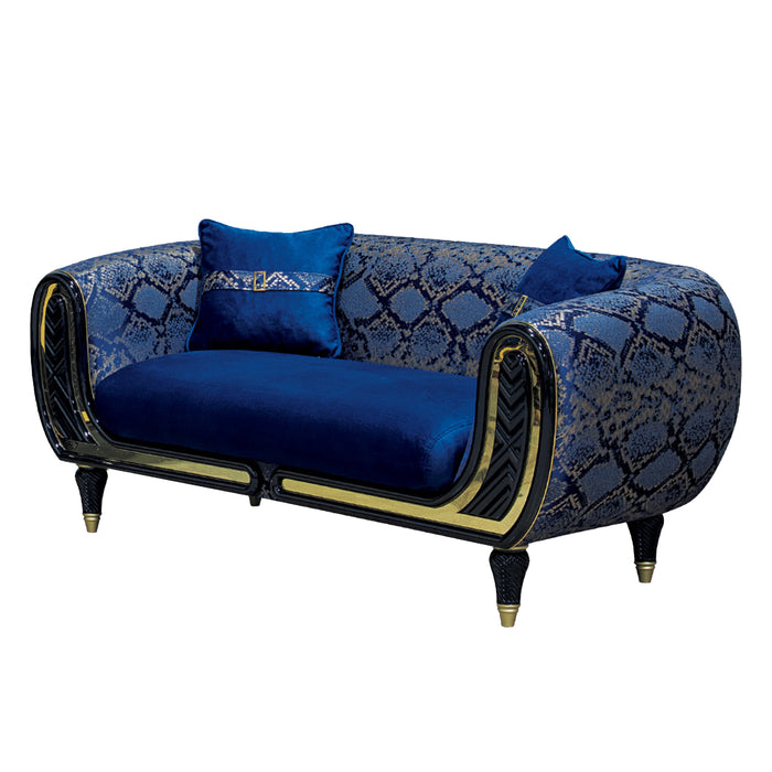 Lima 70 in. Loveseat in Blue - LS-LIMA-BLUE - In Stock Furniture