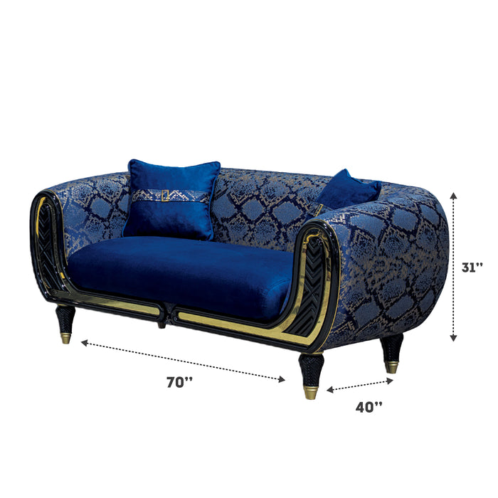 Lima 70 in. Loveseat in Blue - LS-LIMA-BLUE - In Stock Furniture