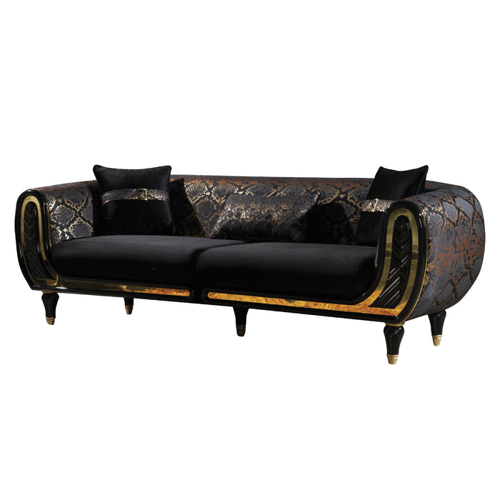 Lima 91 in. Sofa in Black - SB-LIMA-BLACK - In Stock Furniture