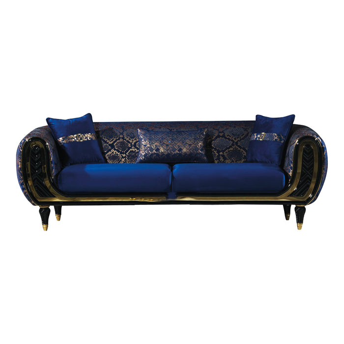 Lima 91 in. Sofa in Blue - SB-LIMA-BLUE - In Stock Furniture