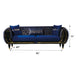 Lima 91 in. Sofa in Blue - SB-LIMA-BLUE - In Stock Furniture