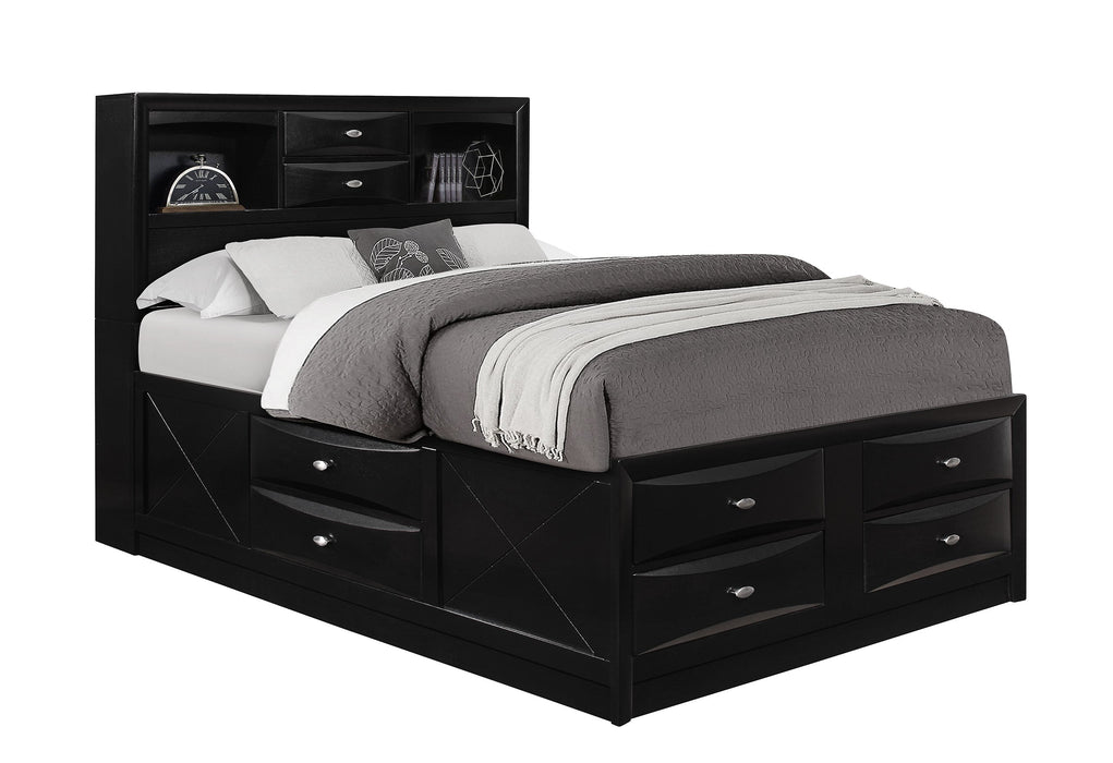 Linda Black Queen Bed Group - LINDA-BL-QBG (M) - Gate Furniture