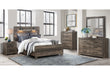 Linwood Dark Oak Queen Bed Group With Lamps - LINWOOD-QBG-N - Gate Furniture