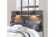 Linwood Dark Oak Queen Bed Group With Lamps - LINWOOD-QBG-N - Gate Furniture