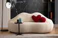 Lips Ivory Boucle Loveseat - In Stock Furniture