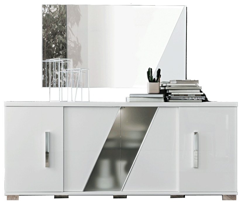 Lisa 4 Door Buffet W/Mirror Set - In Stock Furniture