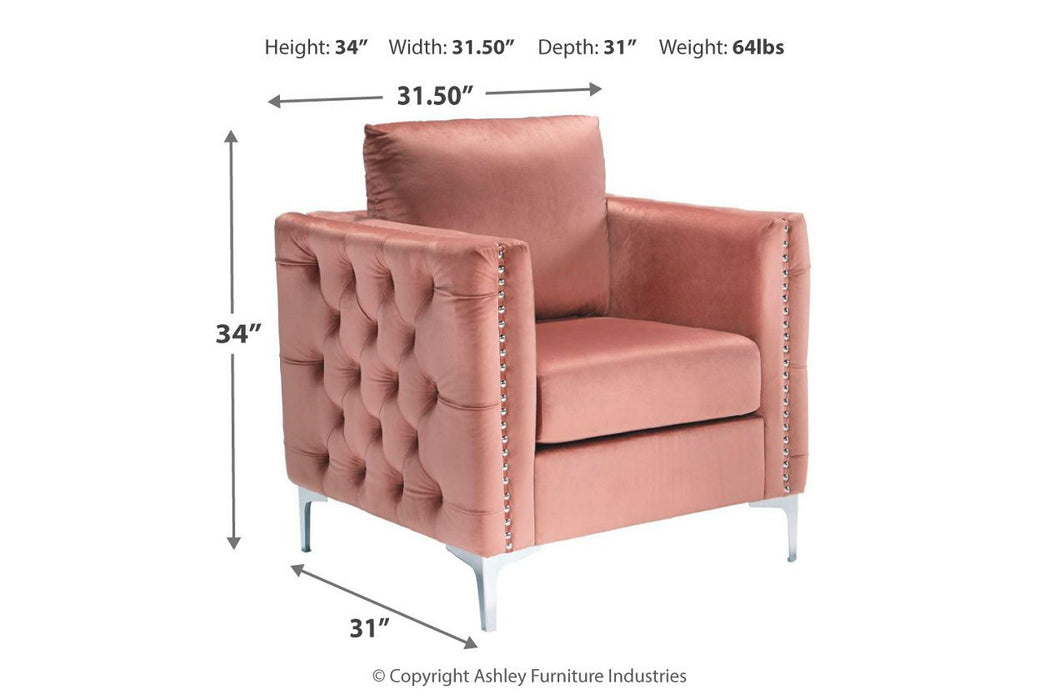 Lizmont Blush Pink Accent Chair - A3000196 - Gate Furniture