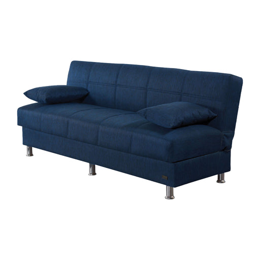 London 75 in. Convertible Sleeper Sofa in Dark Blue with Storage - SB-LONDON - In Stock Furniture