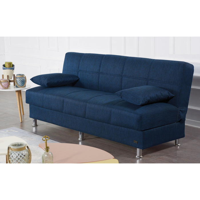 London 75 in. Convertible Sleeper Sofa in Dark Blue with Storage - SB-LONDON - In Stock Furniture