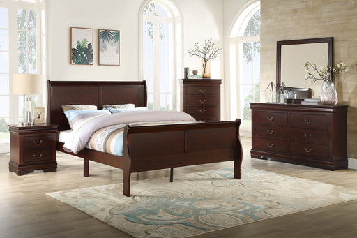  Louis Philip Cherry Sleigh Bedroom Set - Gate Furniture