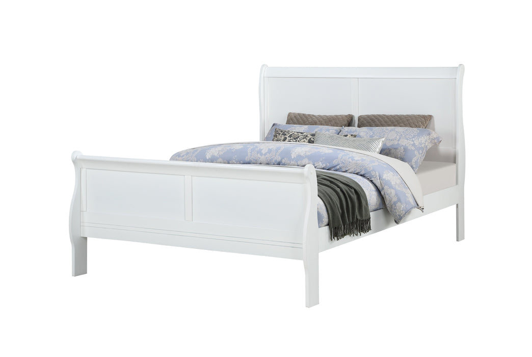 Louis Philip White King Sleigh Bed - Gate Furniture