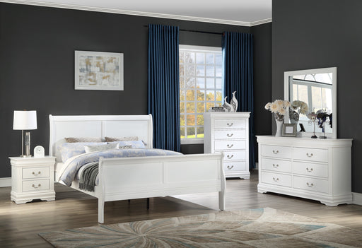 Louis Philip White Sleigh Bedroom Set - Gate Furniture