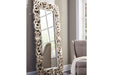 Lucia Antique Silver Finish Floor Mirror - A8010123 - Gate Furniture