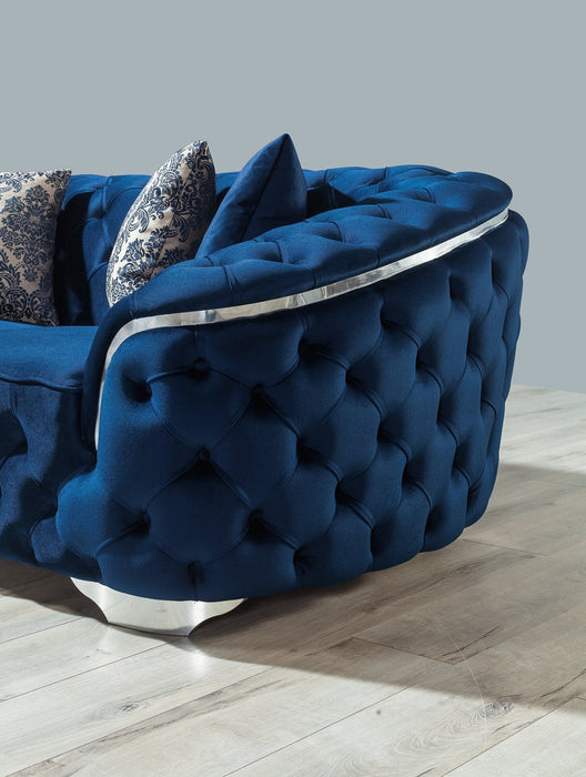 Lupino Blue Velvet Sofa & Loveseat - LUPINOBLUE-SL - Gate Furniture