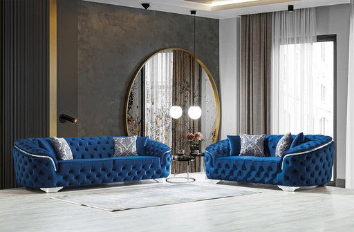 Lupino Blue Velvet Sofa & Loveseat - LUPINOBLUE-SL - Gate Furniture