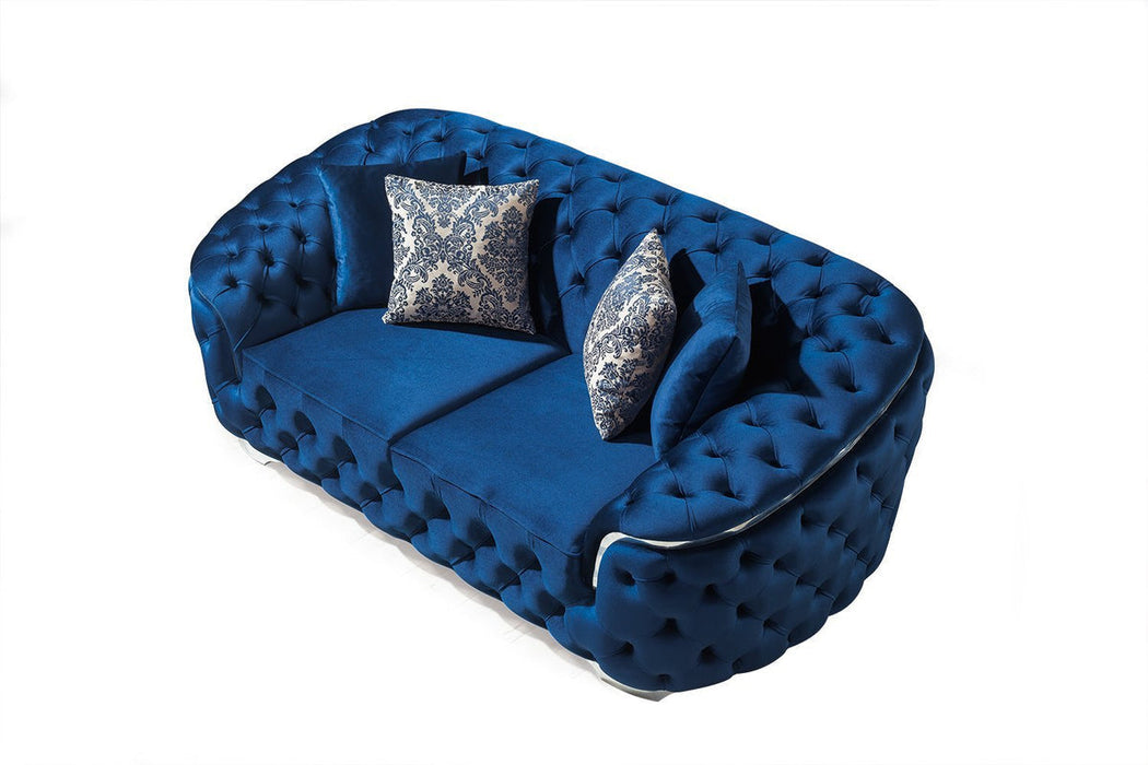 Lupino Blue Velvet Sofa & Loveseat - LUPINOBLUE-SL - Gate Furniture