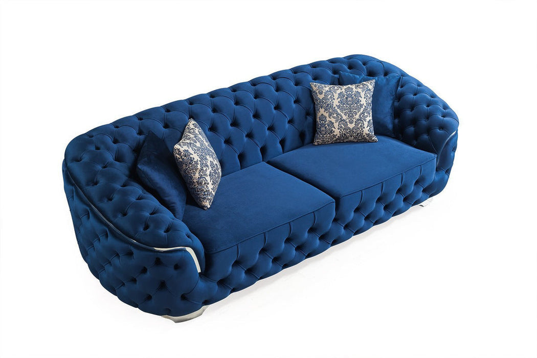 Lupino Blue Velvet Sofa & Loveseat - LUPINOBLUE-SL - Gate Furniture