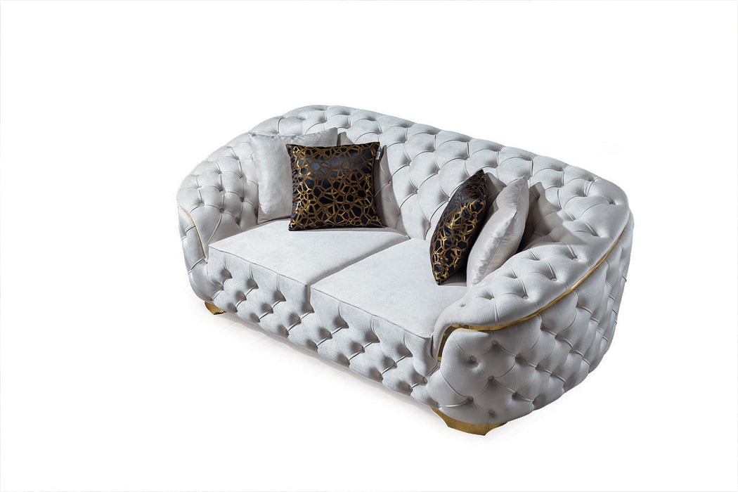 Lupino Ivory Velvet Sofa & Loveseat - LUPINOIVORY-SL - Gate Furniture