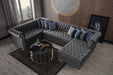 Luxen Gray Velvet RAF Chaise Sectional - LUXENGRAY-SEC - Gate Furniture