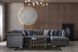 Luxen Gray Velvet RAF Chaise Sectional - LUXENGRAY-SEC - Gate Furniture