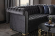 Luxen Gray Velvet RAF Chaise Sectional - LUXENGRAY-SEC - Gate Furniture