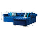 Lyon 110 in. W 2-Piece Soft Touch Velvet Sectional Sofa with Chaise in Blue - SEC-PORTO-BLUE - Gate Furniture