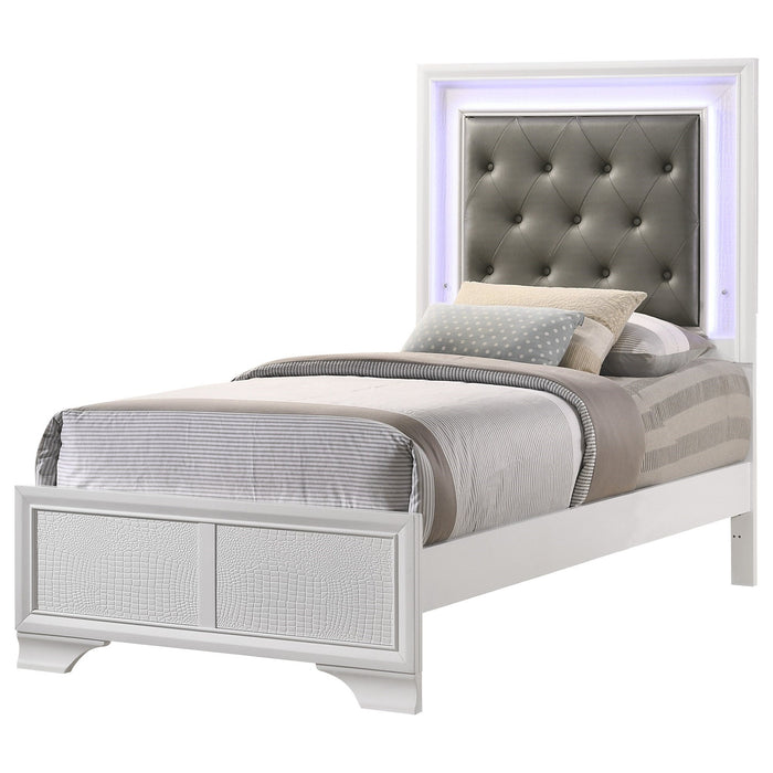 Lyssa Frost Full LED Panel Bed - Gate Furniture