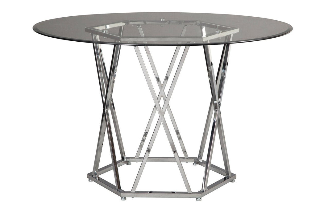 Madanere Chrome Finish Dining Table - D275-15 - Gate Furniture