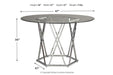 Madanere Chrome Finish Dining Table - D275-15 - Gate Furniture