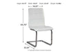 Madanere White/Chrome Finish Dining Chair (4/CN) - D275-02 - Gate Furniture