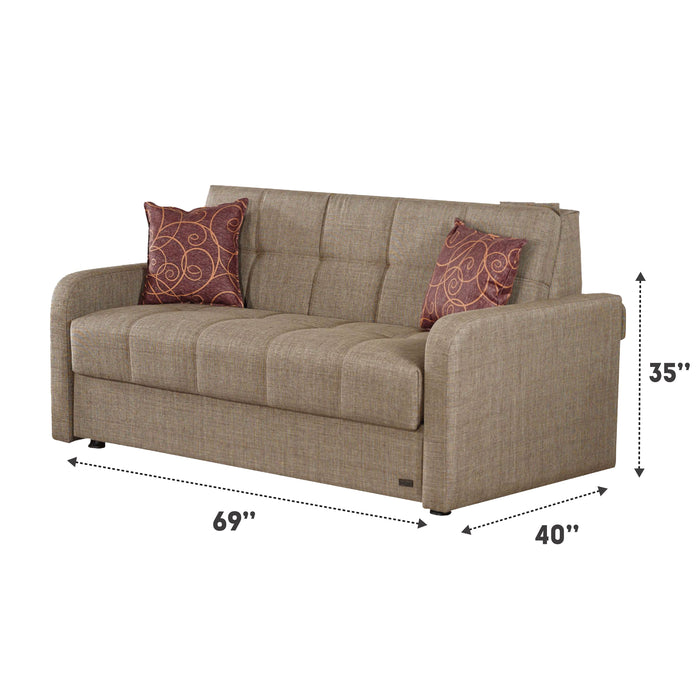 Madrid 69 in. Pull Out Sleeper Sofa in Brown - SB-MADRID - In Stock Furniture