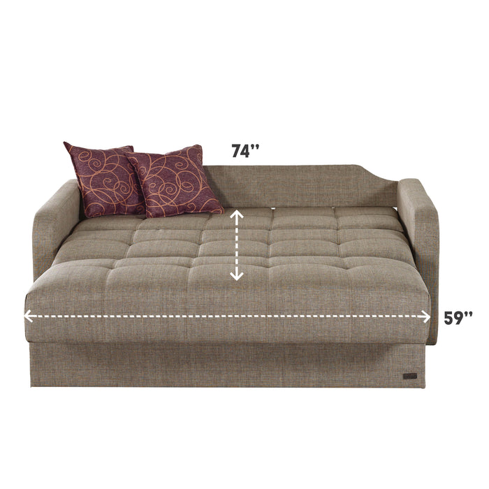 Madrid 69 in. Pull Out Sleeper Sofa in Brown - SB-MADRID - In Stock Furniture