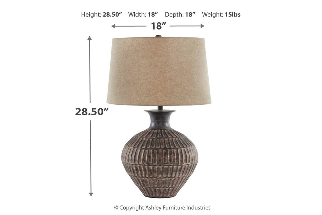 Magan Antique Bronze Finish Table Lamp - L207354 - Gate Furniture