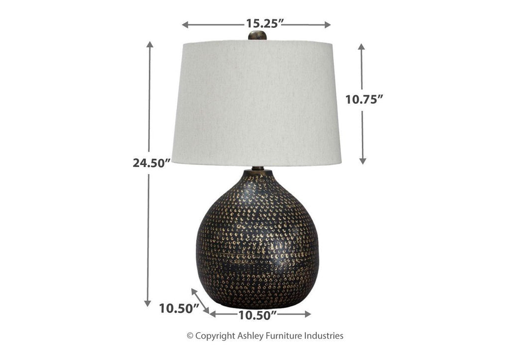 Maire Black/Gold Finish Table Lamp - L207294 - Gate Furniture