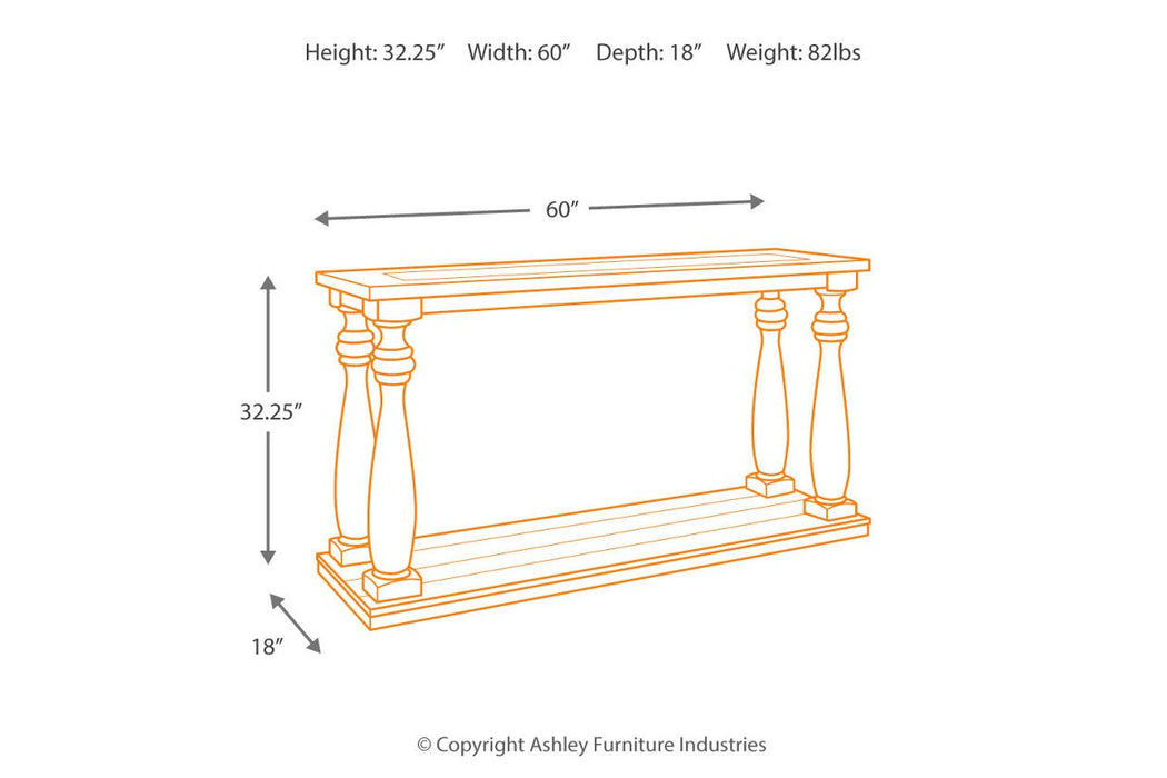 Mallacar Black Sofa/Console Table - T880-4 - Gate Furniture