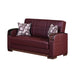 Manhattan 63 in. Convertible Sleeper Loveseat in Mahogany with Storage - LS-MANHATTAN - In Stock Furniture