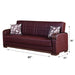 Manhattan 89 in. Convertible Sleeper Sofa in Burgundy with Storage - SB-MANHATTAN - In Stock Furniture