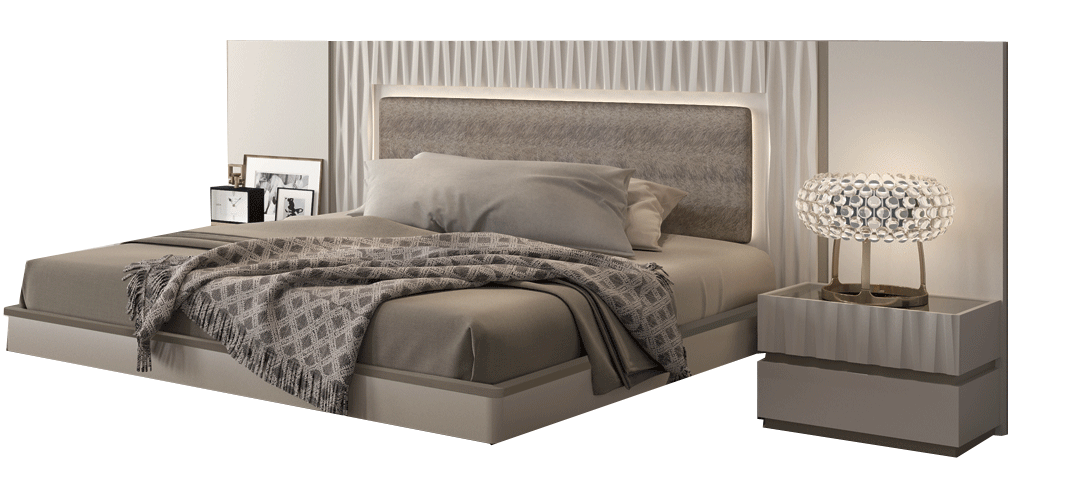 Marina Taupe Bed Queen - In Stock Furniture