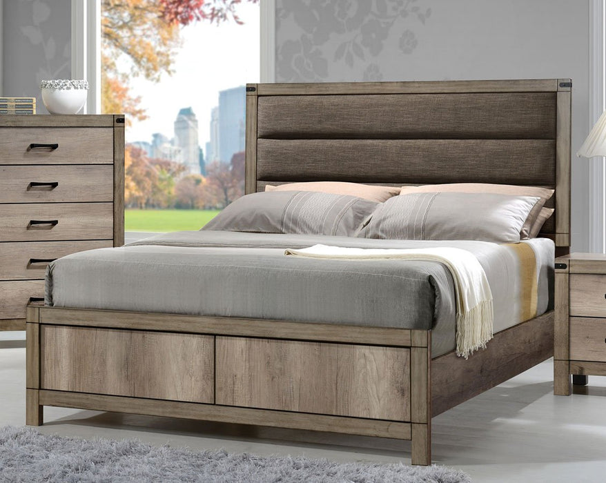 Matteo Light Brown King Panel Bed - Gate Furniture