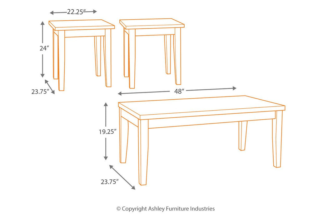 Maysville Black Table (Set of 3) - T204-13 - Gate Furniture