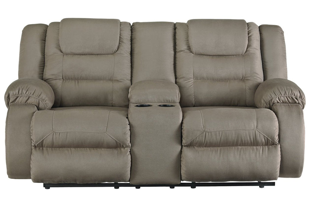 McCade Cobblestone Reclining Loveseat with Console - 1010494 - Gate Furniture