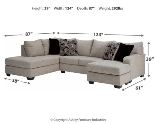 Megginson Storm LAF Sectional - Gate Furniture