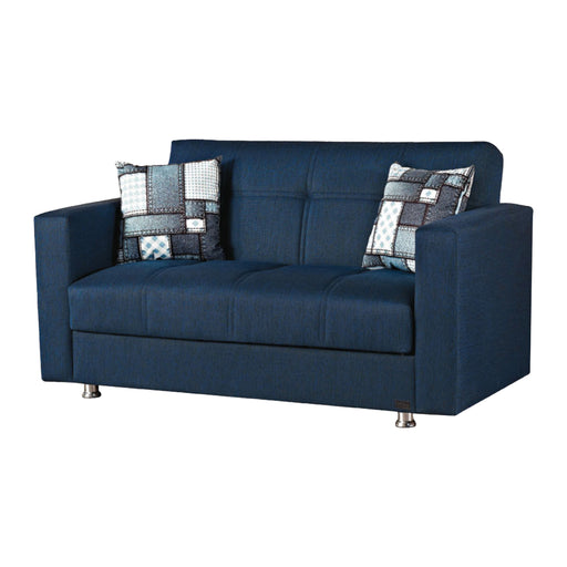 Miami 64 in. Convertible Sleeper Loveseat in Navy Blue with Storage - LS-MIAMI - In Stock Furniture