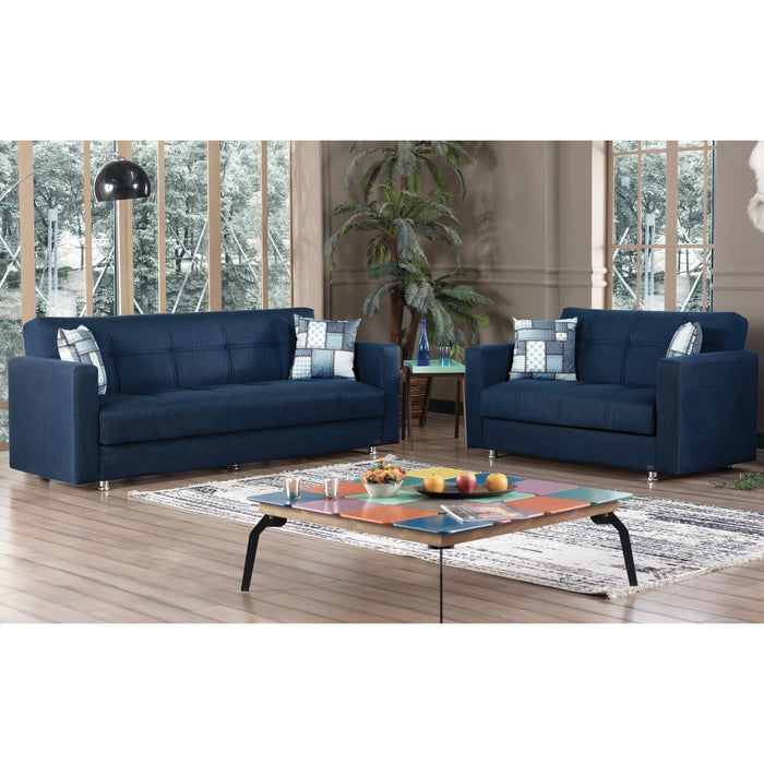 Miami 64 in. Convertible Sleeper Loveseat in Navy Blue with Storage - LS-MIAMI - In Stock Furniture