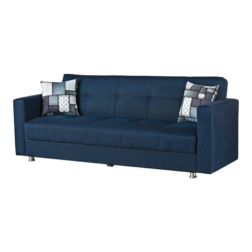 Miami 88 in. Convertible Sleeper Sofa in Blue with Storage - SB-MIAMI - In Stock Furniture