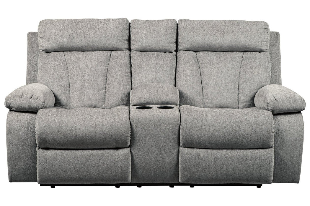 Mitchiner Fog Reclining Loveseat with Console - 7620494 - Gate Furniture