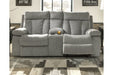 Mitchiner Fog Reclining Loveseat with Console - 7620494 - Gate Furniture