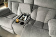 Mitchiner Fog Reclining Loveseat with Console - 7620494 - Gate Furniture