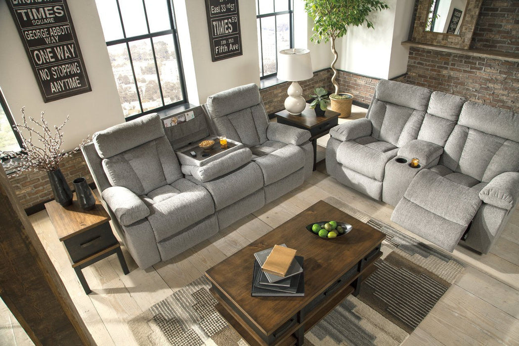 Mitchiner Fog Reclining Sofa with Drop Down Table - 7620489 - Gate Furniture