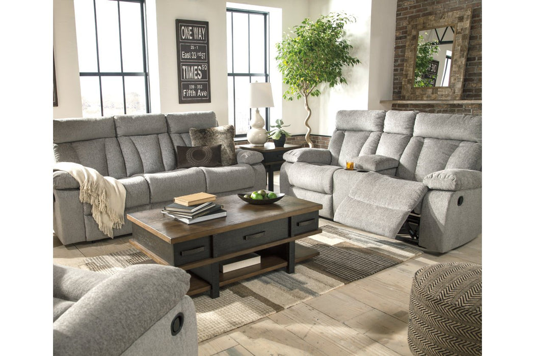 Mitchiner Fog Reclining Sofa with Drop Down Table - 7620489 - Gate Furniture